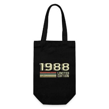 Jahrgang 1988 Geburtstag 1988 Jahrgang 1988 - Geschenkbeutel für Flaschen - Schwarz - Vorne
