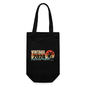 2024 Original vintage anniversary year 2024 - Gift Bag for Bottles - black - Front