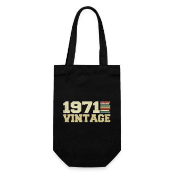 1971 Birthday Gift 1971 Vintage 1971 Gift - Gift Bag for Bottles - black - Front