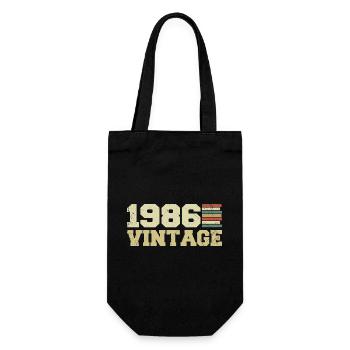 1986 Birthday Gift 1986 Vintage 1986 Gift - Gift Bag for Bottles - black - Front