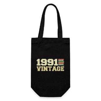1991 Birthday Gift 1991 Vintage 1991 Gift - Gift Bag for Bottles - black - Front