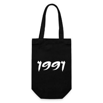 1991 34th Anniversary Gift 1991 Retro 1991 - Gift Bag for Bottles - black - Front