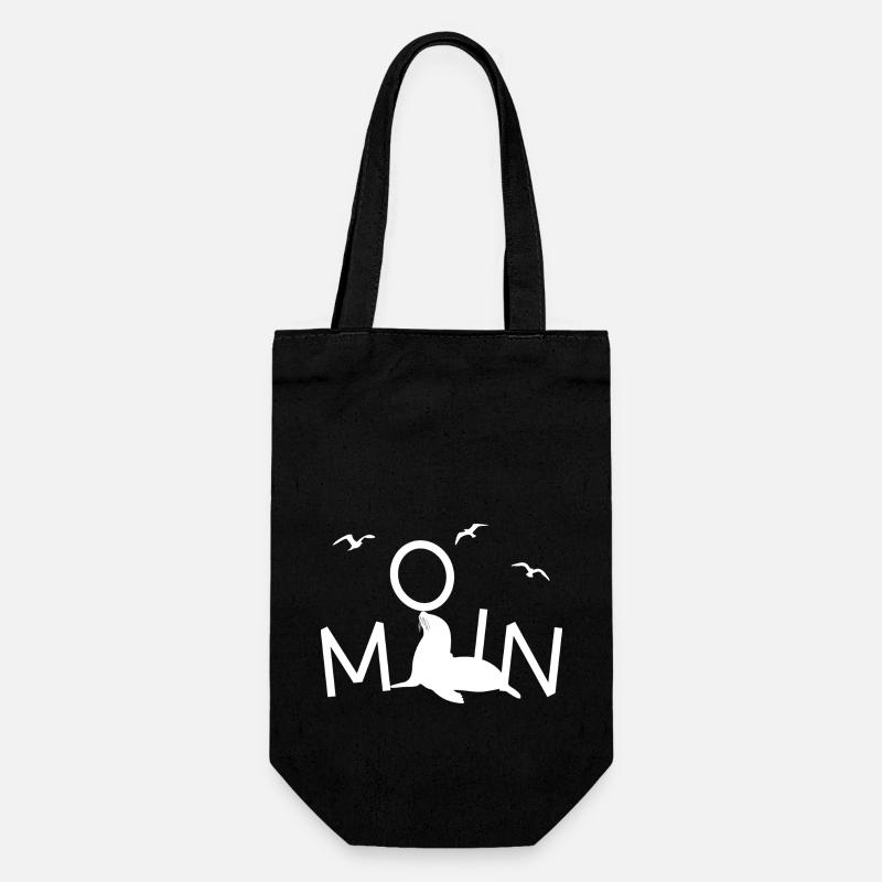 Moin Robbe Möwe - Geschenkbeutel für Flaschen - Schwarz