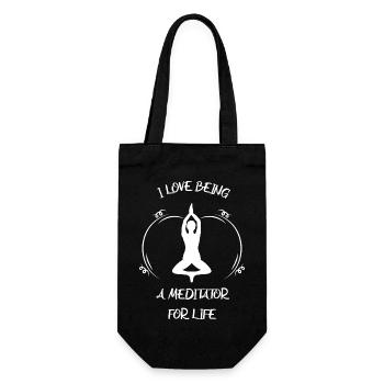 Meditaion - Geschenkbeutel für Flaschen - Schwarz - Vorne