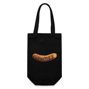 Bratwurst - Geschenkbeutel für Flaschen - Schwarz - Vorne