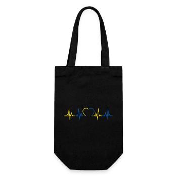 Ukraine heartbeat - Gift Bag for Bottles - black - Front