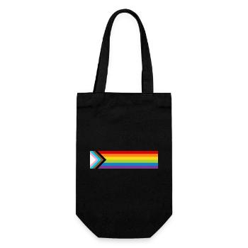 LGBTQ+ Pride Flag Neue Regenbogen Progress Flagge - Geschenkbeutel für Flaschen - Schwarz - Vorne