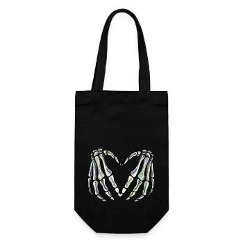 Skeleton Hands Heart | Spooky & stylish design - Gift Bag for Bottles - black - Front