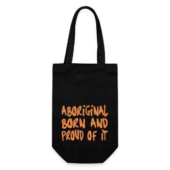 ABORIGINAL BORN AND PROUD OF IT - Geschenkbeutel für Flaschen - Schwarz - Vorne