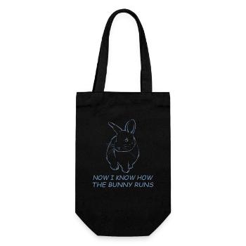 Denglisch Jetzt weiß ich wie der Hase läuft - Geschenkbeutel für Flaschen - Schwarz - Vorne