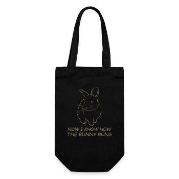 Denglisch Jetzt weiß ich wie der Hase läuft - Geschenkbeutel für Flaschen - Schwarz - Vorne