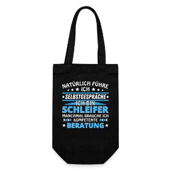 Ich führe Selbstgespräche - Schleifer Edition blau - Geschenkbeutel für Flaschen - Schwarz - Vorne