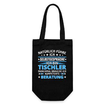 Ich führe Selbstgespräche - Tischler Edition blau - Geschenkbeutel für Flaschen - Schwarz - Vorne