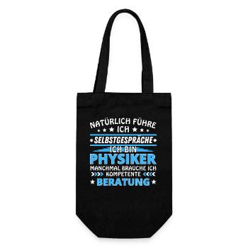 Ich führe Selbstgespräche - Physiker Edition blau - Geschenkbeutel für Flaschen - Schwarz - Vorne