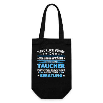 Ich führe Selbstgespräche - Taucher Edition blau - Geschenkbeutel für Flaschen - Schwarz - Vorne
