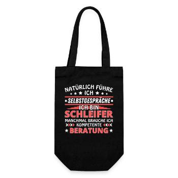 Ich führe Selbstgespräche - Schleifer Edition - Geschenkbeutel für Flaschen - Schwarz - Vorne