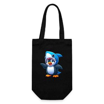 drôle pingouin requin carnaval dessin animé - Sac à bouteille - noir - Devant