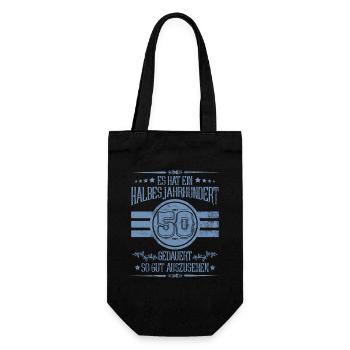 50th Birthday Half Century Looking Good - Gift Bag for Bottles - black - Front