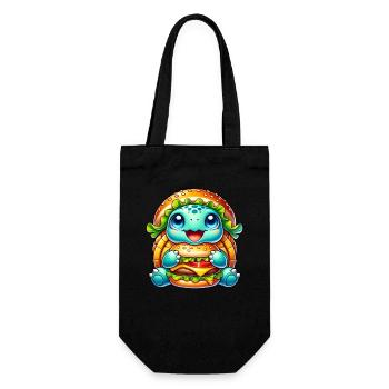 Cute Turtle Hamburger Whimsical Hat - Gift Bag for Bottles - black - Front