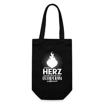 Verliebt in Lehrerin mein Herz Liebe Lehrer - Geschenkbeutel für Flaschen - Schwarz - Vorne