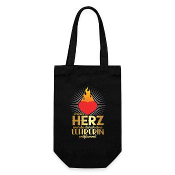 Verliebt in Lehrerin mein Herz Liebe Lehrer - Geschenkbeutel für Flaschen - Schwarz - Vorne