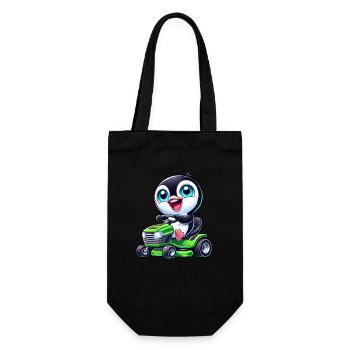 Penguin on tractor lawn mower horticulture - Gift Bag for Bottles - black - Front