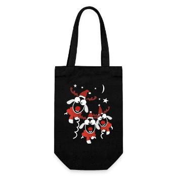 Rentier Weihnachten - Geschenkbeutel für Flaschen - Schwarz - Vorne