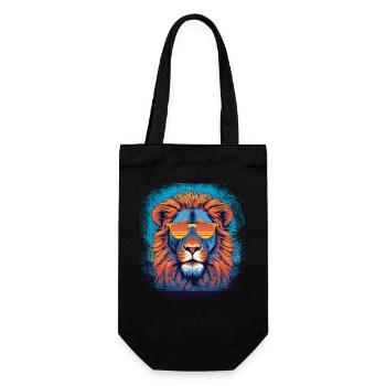 birthday present idea lion statement humor - Geschenkbeutel für Flaschen - Schwarz - Vorne