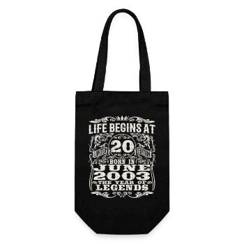 la vie commence à 20 ans - né en juin 2003 - Sac à bouteille - noir - Devant