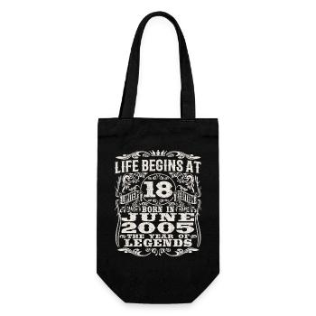 la vie commence à 18 ans - né en juin 2005 - Sac à bouteille - noir - Devant