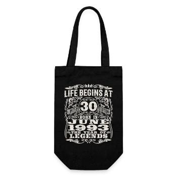 la vie commence à 30 ans - né en juin 1993 - Sac à bouteille - noir - Devant