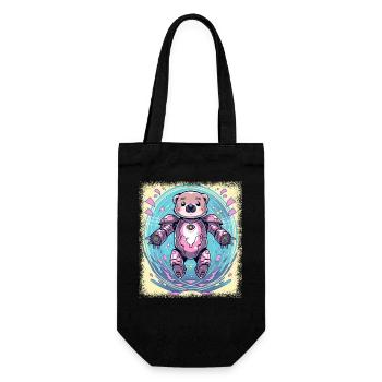 Aquatic Animal Present Baby Otter Joke Statement - Gift Bag for Bottles - black - Front