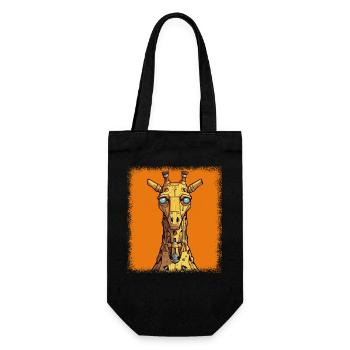 giraffe children joke birthday present giraffes - Gift Bag for Bottles - black - Front