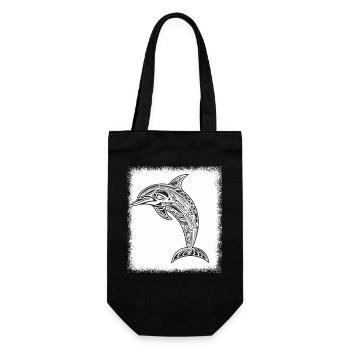 fish waves childrens day fisherman broward - Geschenkbeutel für Flaschen - Schwarz - Vorne