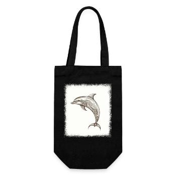 bday marine life birthday awesome fisherman - Gift Bag for Bottles - black - Front