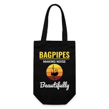 Bagpipe Player Instrument Scottish Scotland Music - Gift Bag for Bottles - black - Front