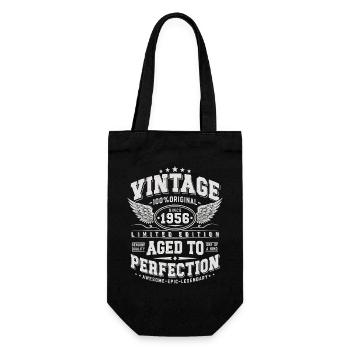 Vintage 1956 Vintage Retro Birthday Gift - Gift Bag for Bottles - black - Front