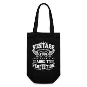Vintage, 1986, Rétro, Vintage, Cadeau d’anniversaire - Sac à bouteille - noir - Devant
