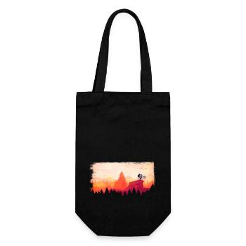 downhill in the sunset - Gift Bag for Bottles - black - Front