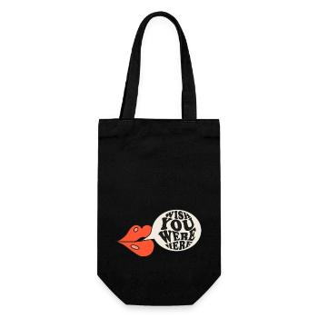 ICH WÜNSCHTE, DU WÄRST HIER, ICH VERMISSE DICH, MEINE LIEBE - Geschenkbeutel für Flaschen - Schwarz - Vorne