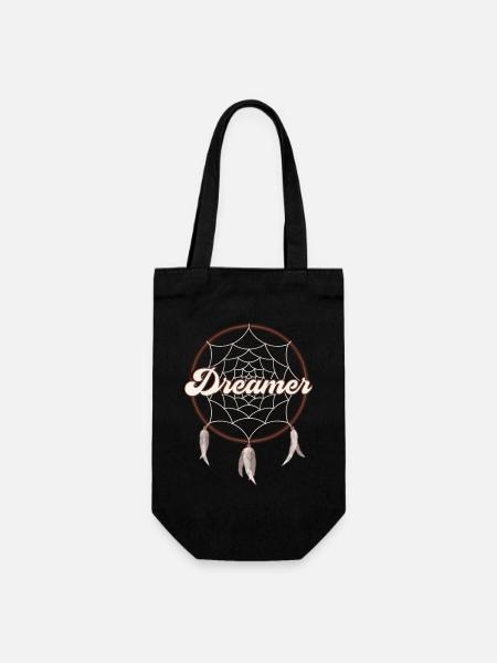 Dreamer - Träumer, Traumfänger - Geschenkbeutel für Flaschen - Schwarz