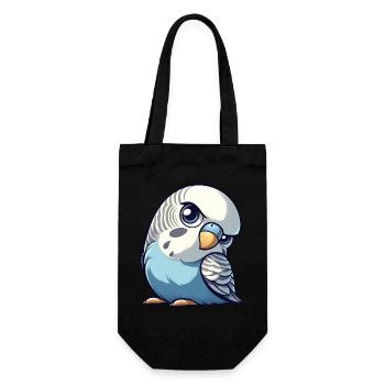 Süßer Wellensittich Cartoon Vögel Treu Skeptisch - Geschenkbeutel für Flaschen - Schwarz - Vorne
