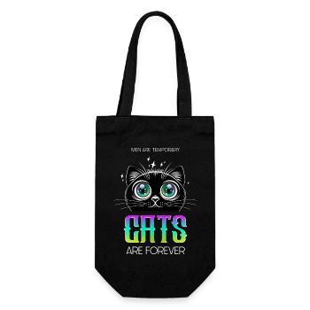 Men are temporary. Cats are Forever! - Gift Bag for Bottles - black - Front