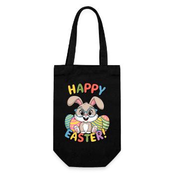 Lunettes de lapin de Pâques Joyeuses Pâques Oeuf de Pâques Pâques Mignon - Sac à bouteille - noir - Devant