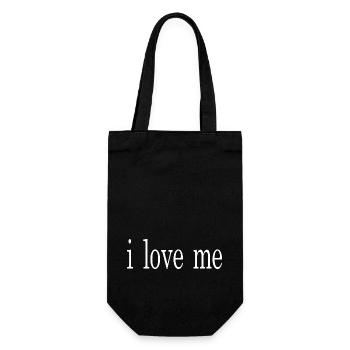 i love me - Geschenkbeutel für Flaschen - Schwarz - Vorne
