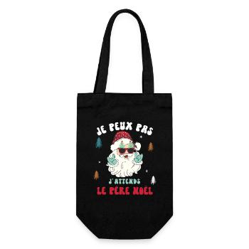 Humour Noel Je Peux Pas J'attends Le Pere Noel - Sac à bouteille - noir - Devant