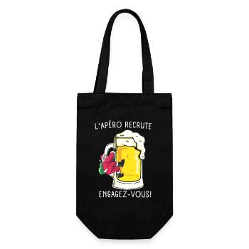 Humour Noel L'apéro Recrute Cadeau De Noel Drole - Sac à bouteille - noir - Devant