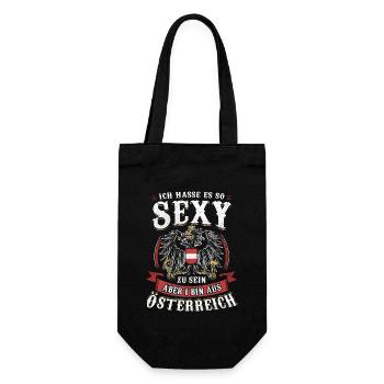 ICH HASSE ES SO SEXY ZU SEIN I BIN AUS ÖSTERREICH - Geschenkbeutel für Flaschen - Schwarz - Vorne
