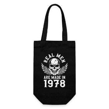 Birthday 1978 Real men are born in 1978 - Gift Bag for Bottles - black - Front