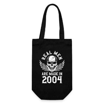 Geburtstag 2004 Echte Männer sind 2004 geboren - Geschenkbeutel für Flaschen - Schwarz - Vorne